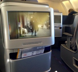 Lufthanza Video Screen, Biz-Class Seat, 747-8